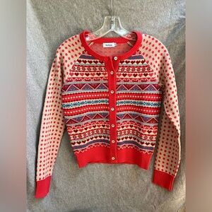Geometric, patterns, hearts - Button up Cardigan - Women's Size XS